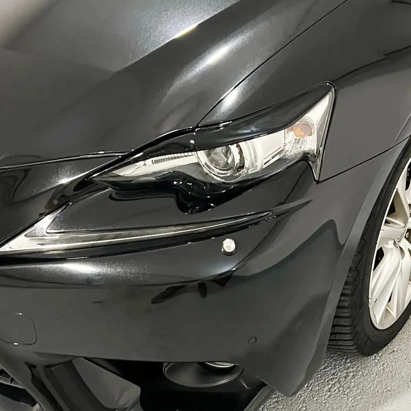 Black Carbon Fiber Headlight Eyebrows For Lexus IS 2013-2016 - Easy Fit, Adds Aggressive Style