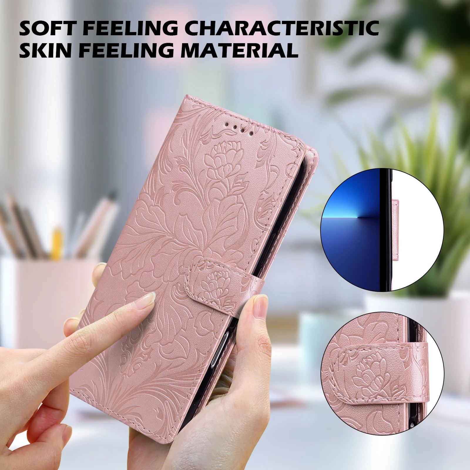 Magnetic Flip Leather Wallet Phone Case with Card Holder