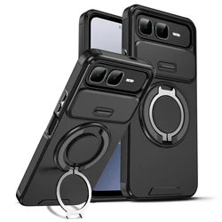 Durable Anti - Shock Finger Ring Back Cover Case - Premium Protection for Infinix Hot 60i 5G (Black)