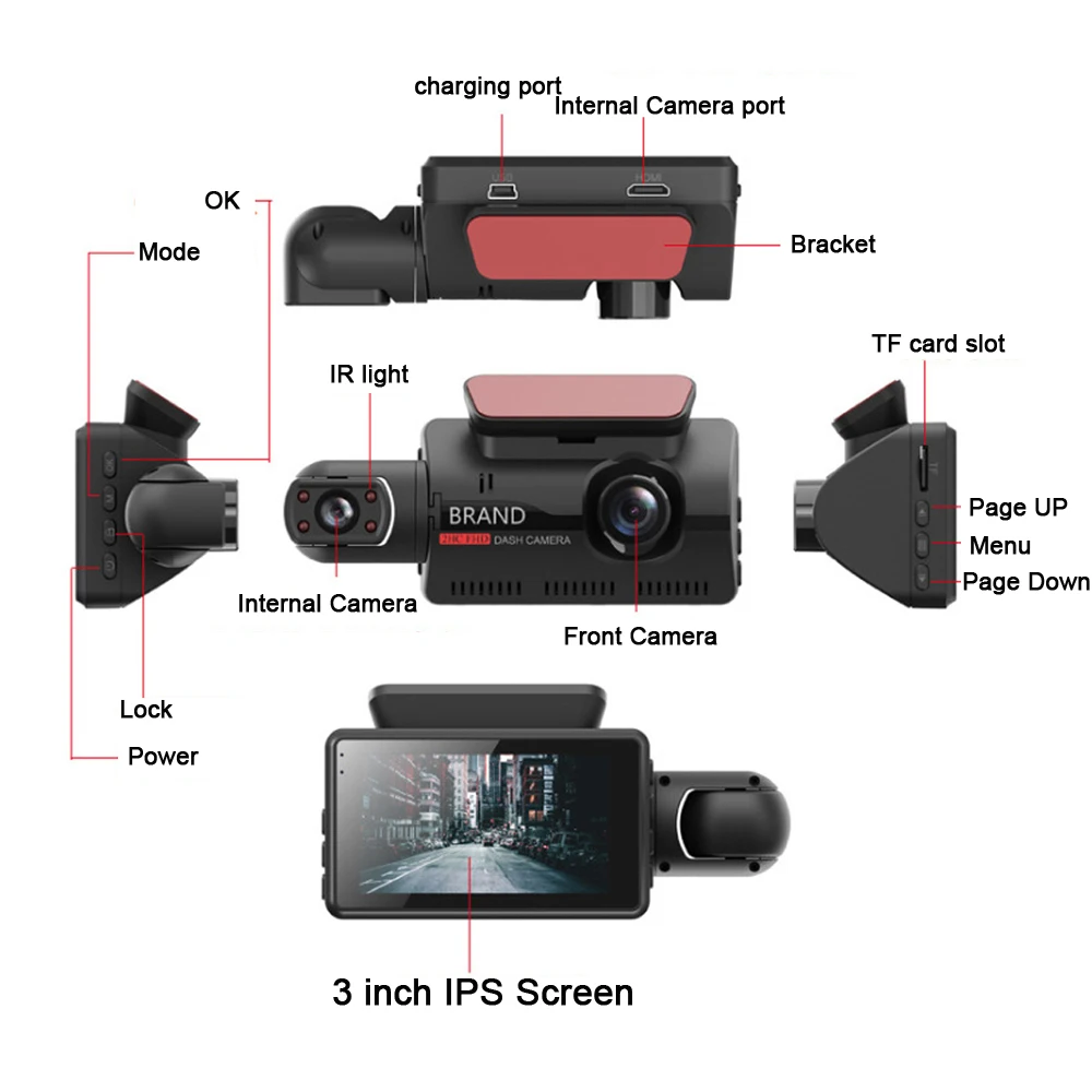 FHD Car DVR Camera Dash Cam Dual Record Hidden Video Recorder Dash Camera 1080P Night Vision Parking Monitoring G-sensor DashCam dash cam,car dvr monitor