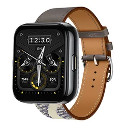 Premium Leather Strap for Smartwatch - Elegant Replacement Wristband Bracelet (13 Etain - beton)