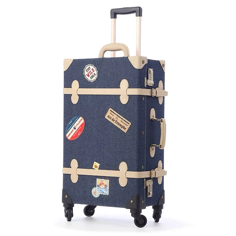 Hot!New Vintage Oxford cloth Travel Bag Rolling Luggage sets,20"24"26"inch Women Retro Trolley Suitcase Borading Box