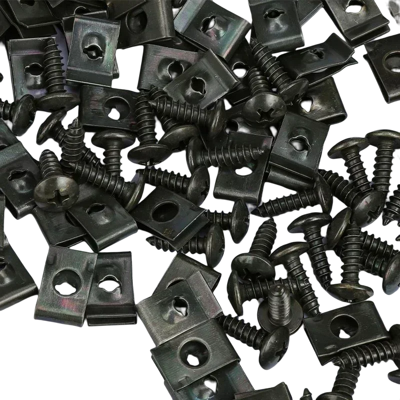 Mixed Car Motorcycles Metal Screw Tapping Fastener U-Type Screw Anti-rust Protection Clip Buckle Iron Sheet 100/10pcs