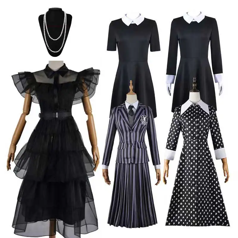 Donne Elder Girls Day Black Gothic Dresses Sunday Cosplay Academy Black School Uniform Costumi Di Halloween