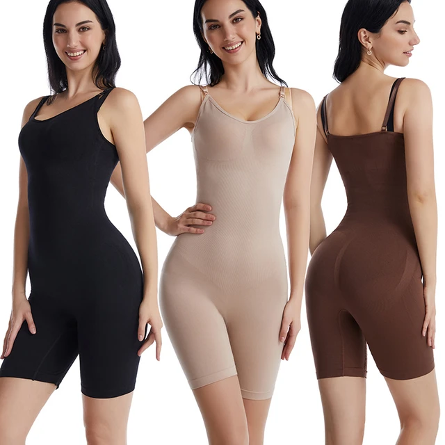 Bodysuit Shapewear Women Full Body Shaper Tummy Control Slimming Sheath  Butt Lifter Push Up Thigh Slimmer Abdomen Shapers Corset,coffee