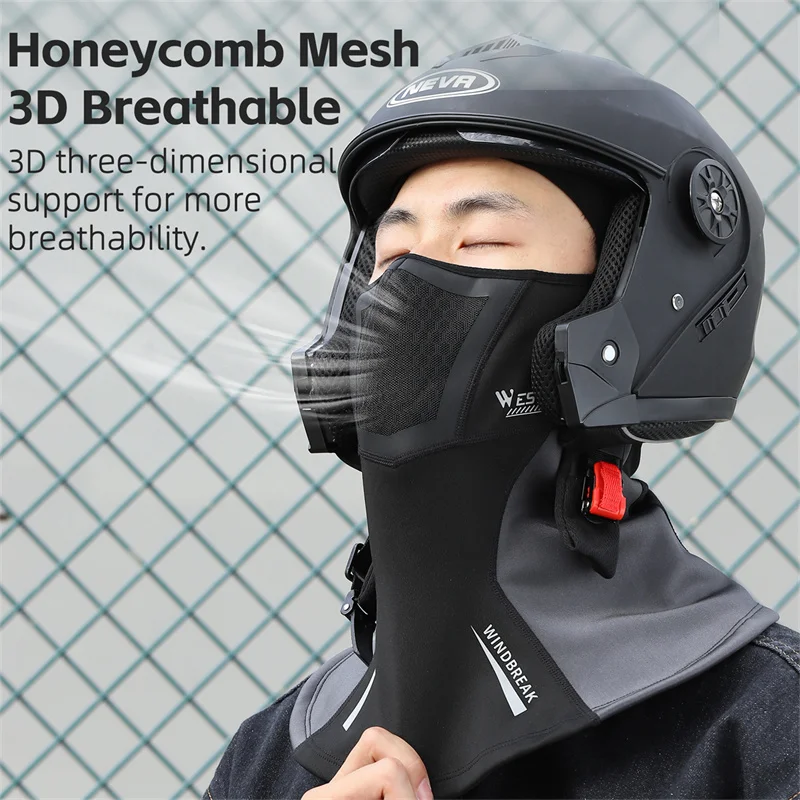 WEST BIKING Thermal Cycling Headgear Winter Warm Balaclava Protection Full Face Mask Neck Scarf Windproof Motorcycle Bike Caps