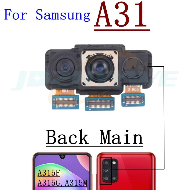 삼성 A31 A315F A41 A415F 전면 셀카 후면 메인 카메라 모듈 플렉스 케이블용 전면 후면 카메라