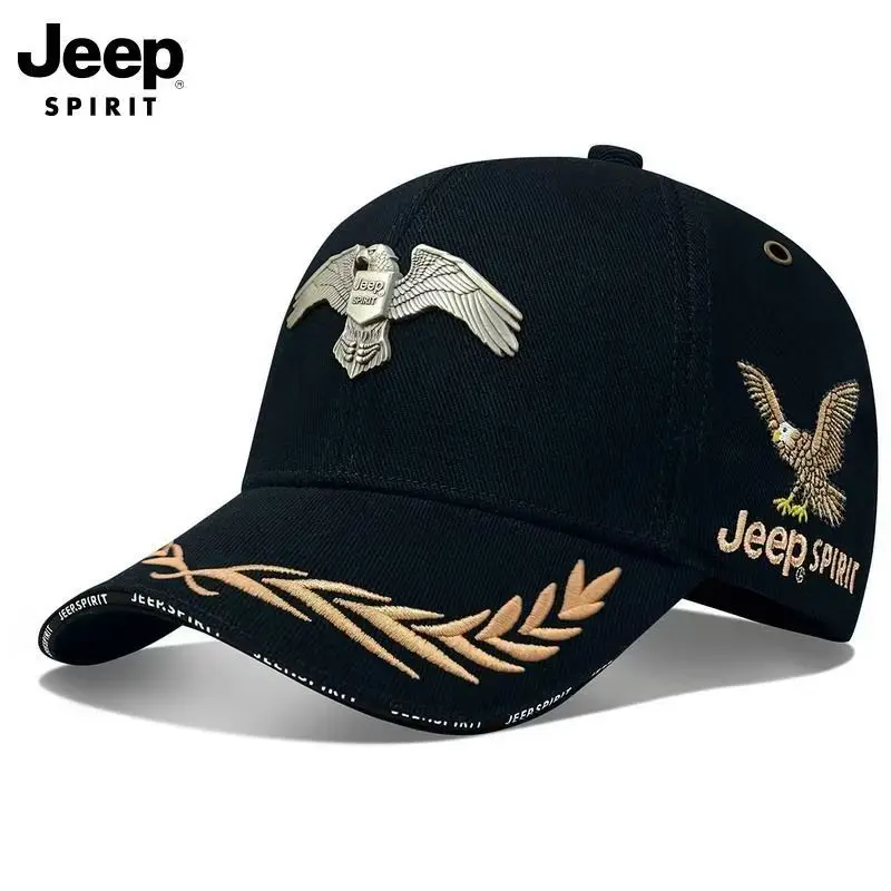 JEEP Jeep Gorra de béisbol para hombre, sombrero con protección solar de nuevo estilo, sombrero de pareja de primavera y verano, sombrero para el sol con sombrilla, gorra plana, moderno A