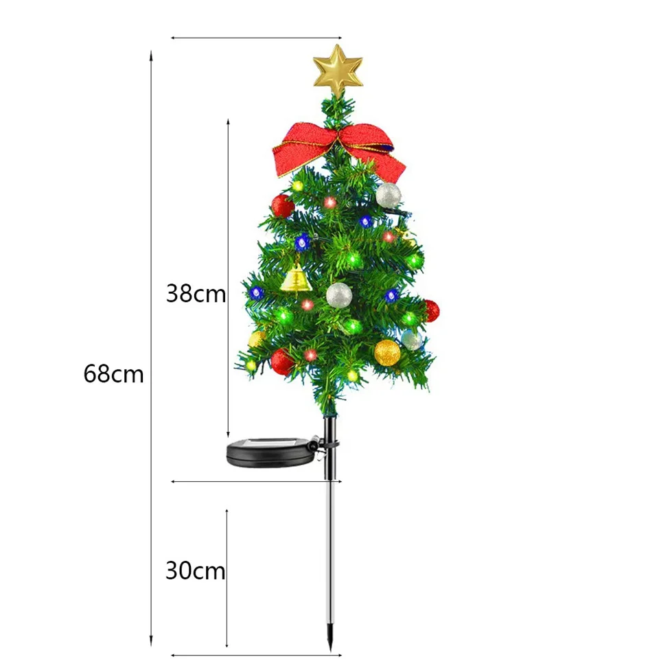 Description Picture 4 of itemSolar Christmas Tree Decor Lights Outdoors Waterproof LED Lawn For Garden Patio Porch Landscape Lamps Christmas Party Gifts
