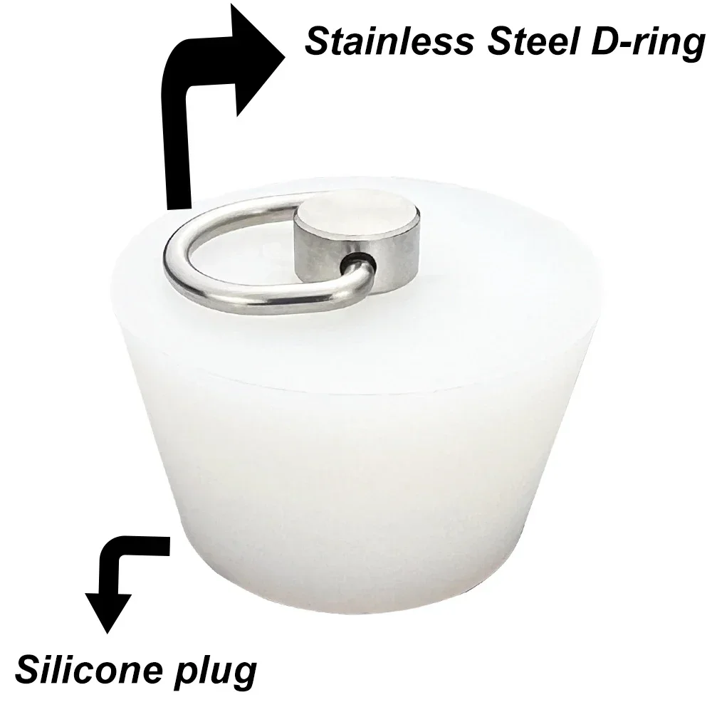 Silicone Rubber Plugs Silicone Rubber Tapered Plug 16 to 66mm Solid Bungs Stopper with Stainless Steel D Ring for Kitchen Bathroom Laundry Sink rubber caps silicone rubber caps