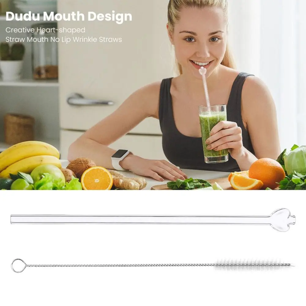 

Прозрачная стеклянная трубочка Многоразовые моющиеся прямые соломинки для сока молока Питьевая пипетка Питьевая трубочка для бара аксессуары