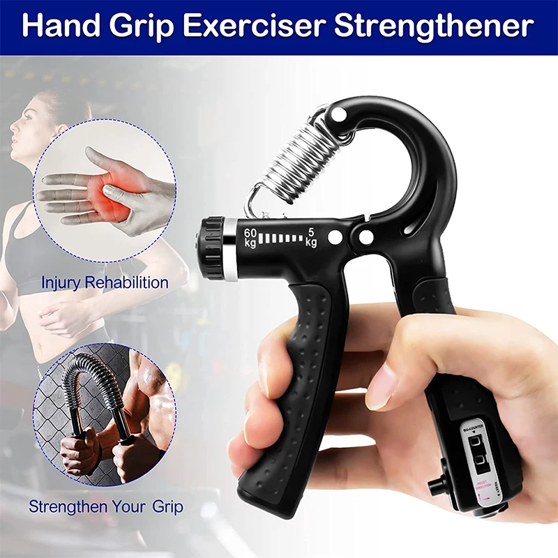 Hand Strengthener Finger Strength Trainer Finger Trainer Forearm Exerciser Hand Grip Trainers Hand Grip Exerciser Hand Trainer Wrist Exerciser Hand Exerciser 5-60Kg Heavy Gripper