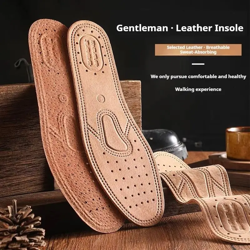 Cowhide Shoe Insoles Men Woman Breathable Deodorant Sports Casual leather Insoles Feet Quality Flats Shoes Sole 1/3Pair