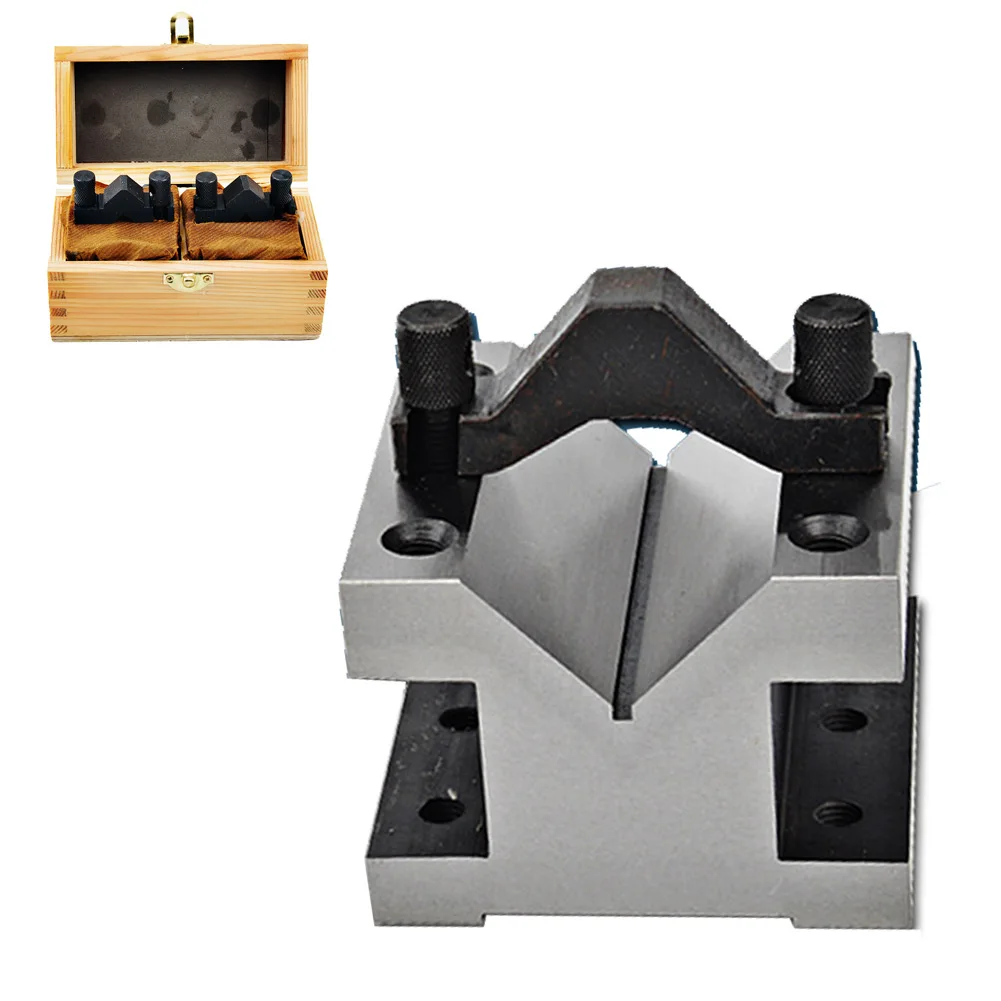 

Clamp V-shaped Block Pairs Precision Testing Tool V-block 90 ° Grounding Hardened Steel Measure Milling Machine