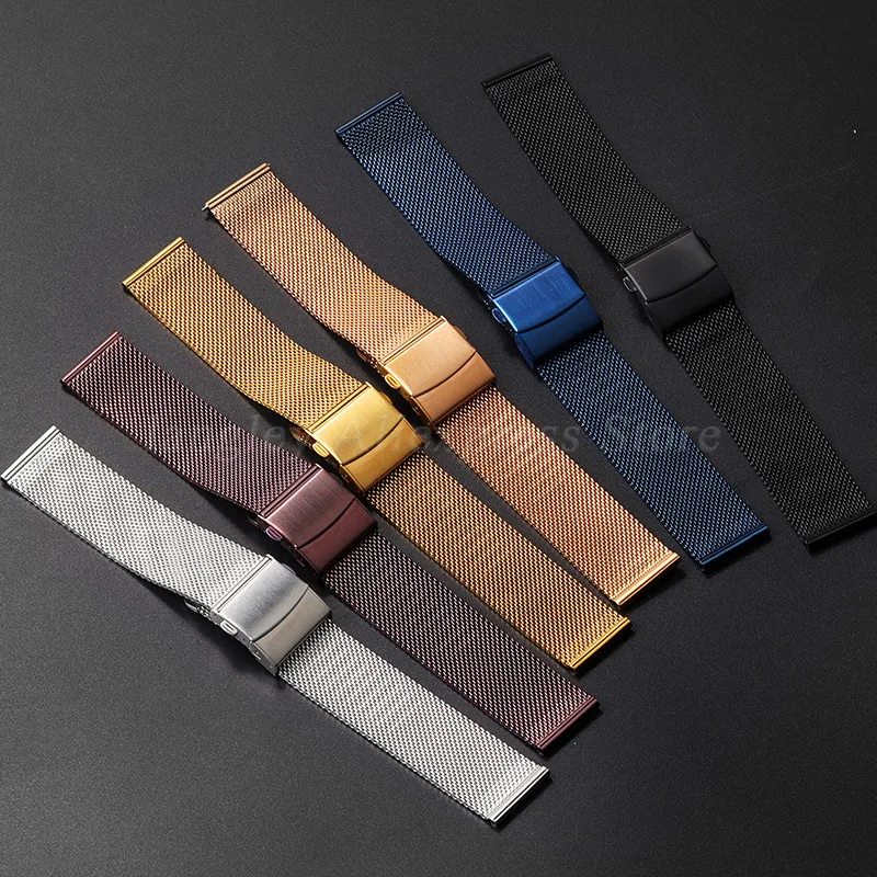 Premium Stainless Steel Mesh Milanese Watch Strap - Versatile Sizing Options