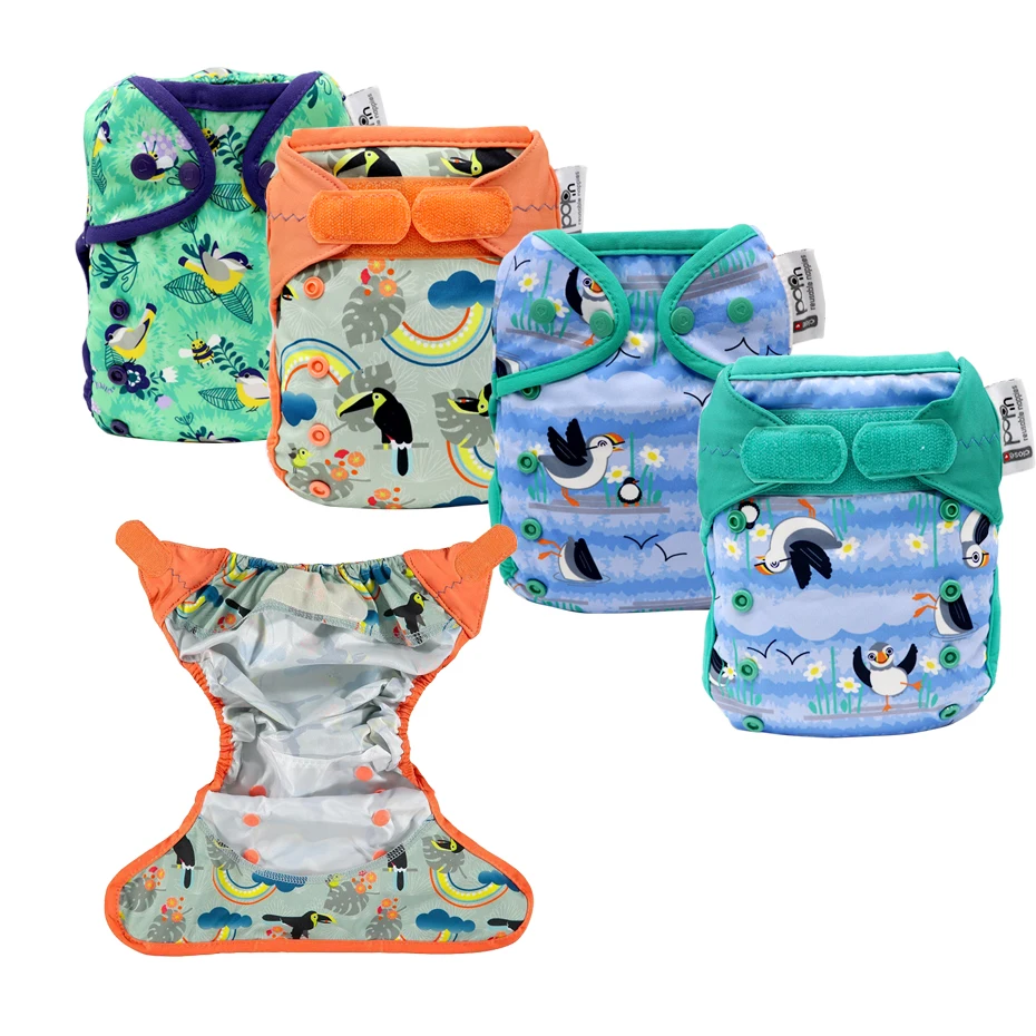 Close Pop-in Waterproof Popper Double Gusset Reusable Nappy Cover Designed for Flat and Fitted Nappies Unisex