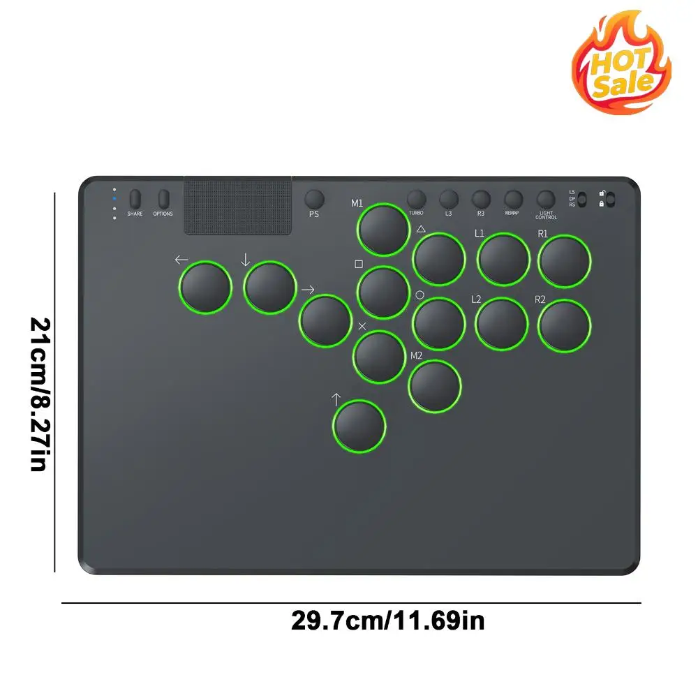 14키 레버리스 컨트롤러 아케이드 스틱(RGB 올버튼 아케이드 컨트롤러 포함)는 스위치/PS 4/PC 게임용 핫스왑을 지원합니다.