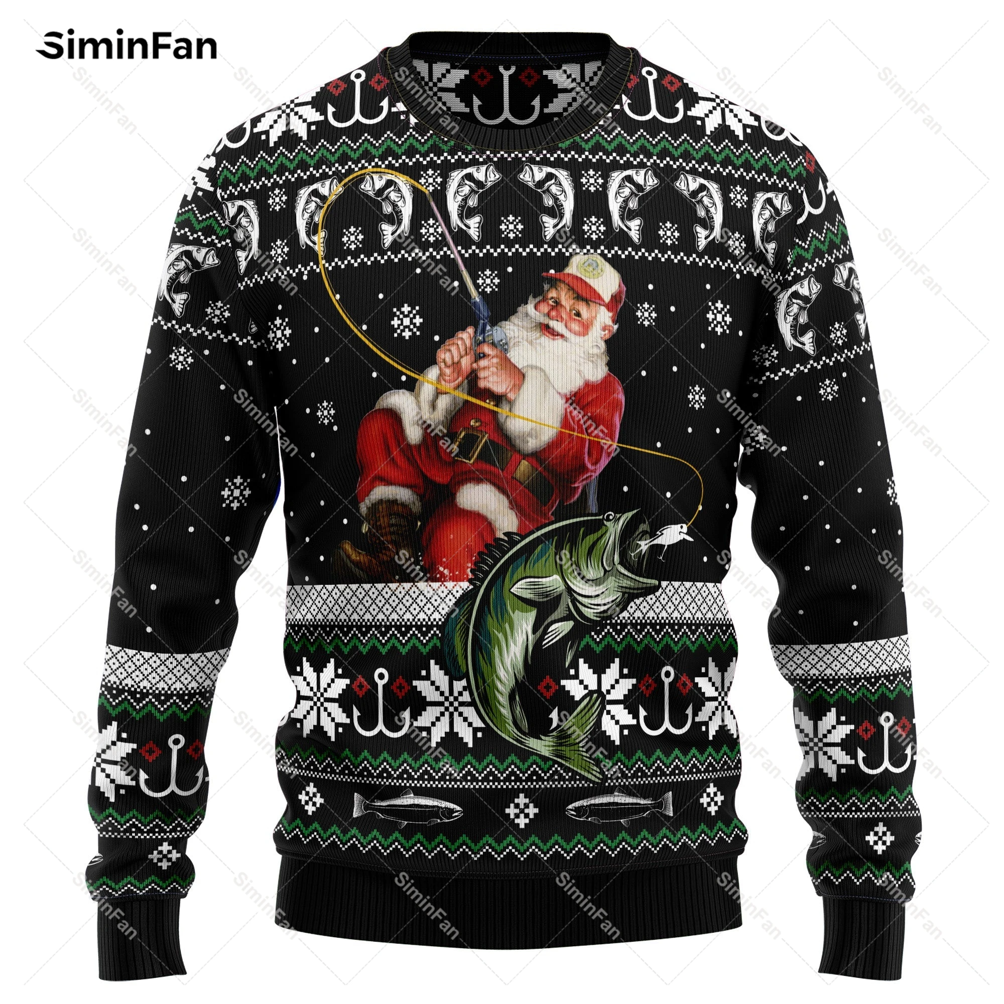 Fishing Merry Fishmas Sweater Christmas 3D Printed Mens Pullover Casual  Sweatshirt Couple Long Sleeve Shirts Unisex Female Tops - AliExpress