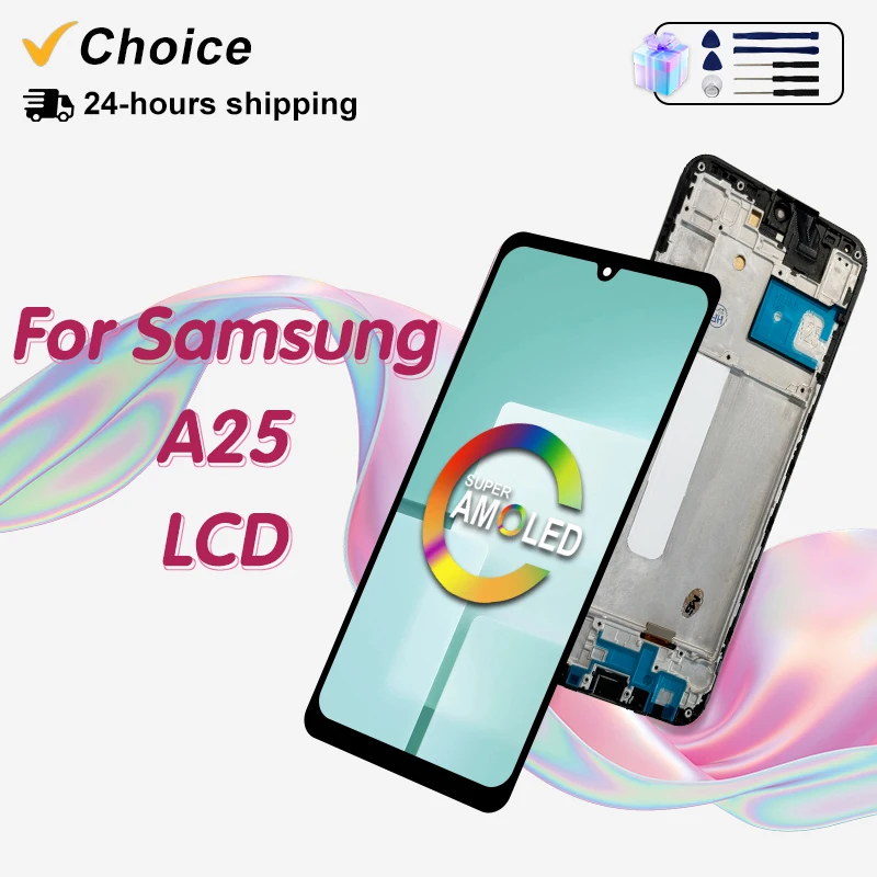 Pantalla OLED AAA+ para Samsung Galaxy A25, ensamblaje de digitalizador de pantalla táctil LCD A256 para Samsung A25 SM-A256E SM-A256E/DS, piezas LCD