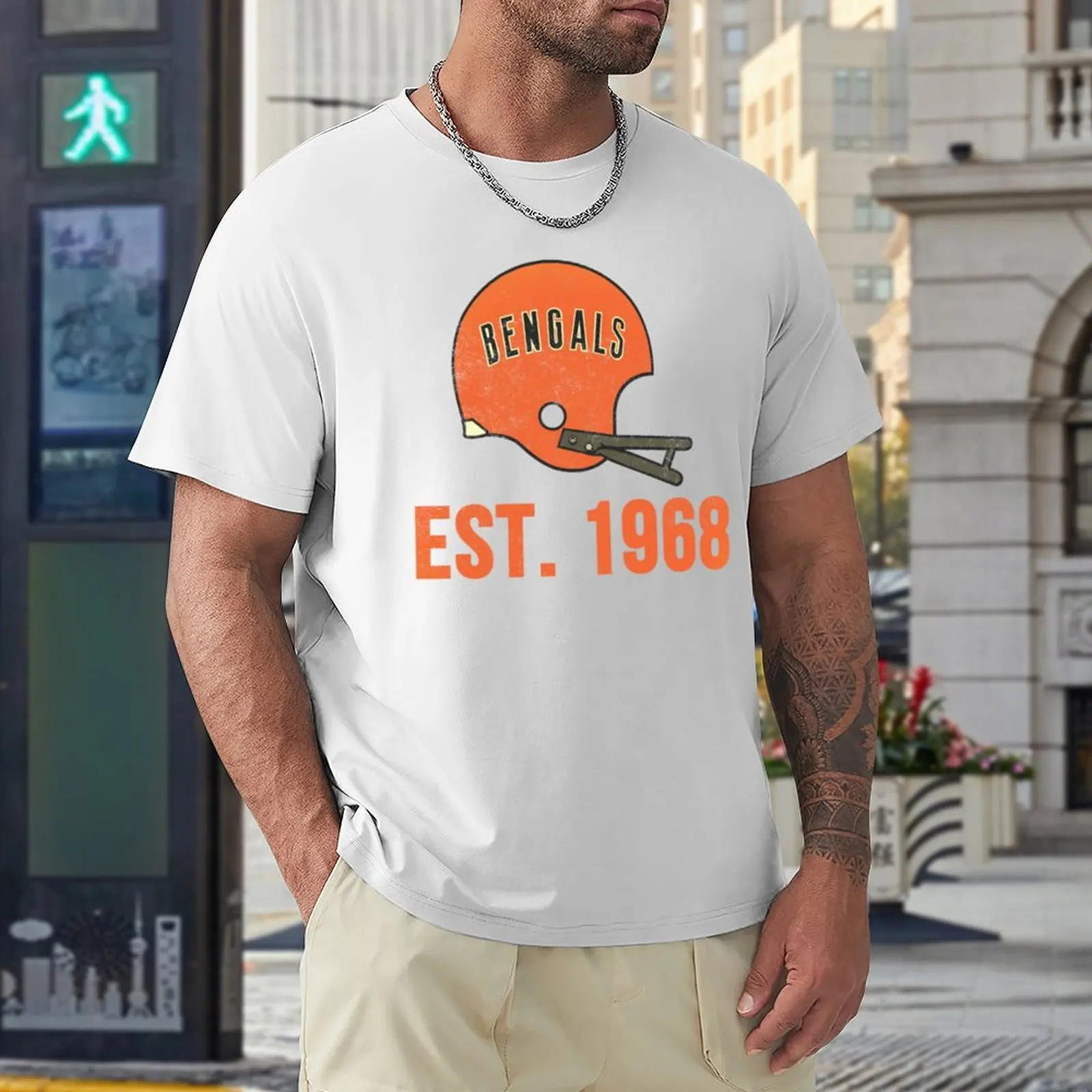 Cincinnati Bengals, Bengals est. 1968 T-Shirt tops anime clothes sublime t  shirt heavy weight t shirts for men