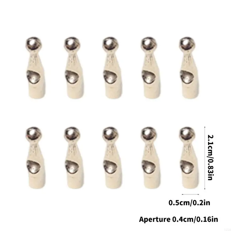 10pcs Umbrella Tail Beads Metal End Caps For 4mm Umbrella Repair And DIY Metal Tips For 4mm Diameter Bone