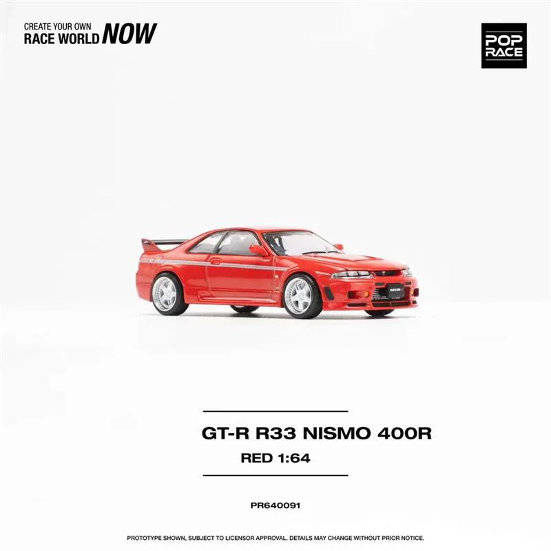 Pop Race x Xcartoys 1:64 GT-R R33 NISMO 400R RED Model Car 3