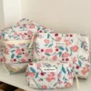 1pc/Set Pink Flower Print Makeup Bag Premium Travel Organizer Cosmetic Bag Makeup Bag Pouch Skincare Bag Toiletry Bag 2