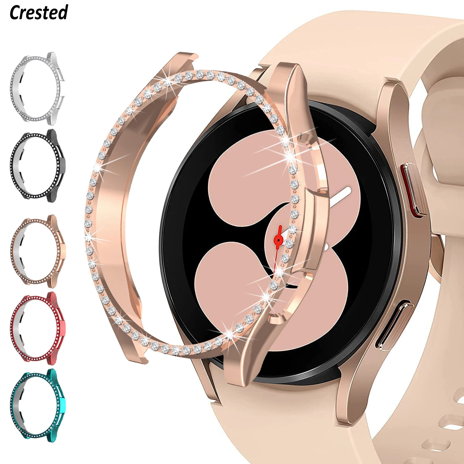 Deksel til Samsung Galaxy Watch 4 40 mm 44 mm Tilbehør Bling Diamond PC-støtfanger Galaxy Watch 4 Classic 46 mm 42 mm Beskytter_voghion.com