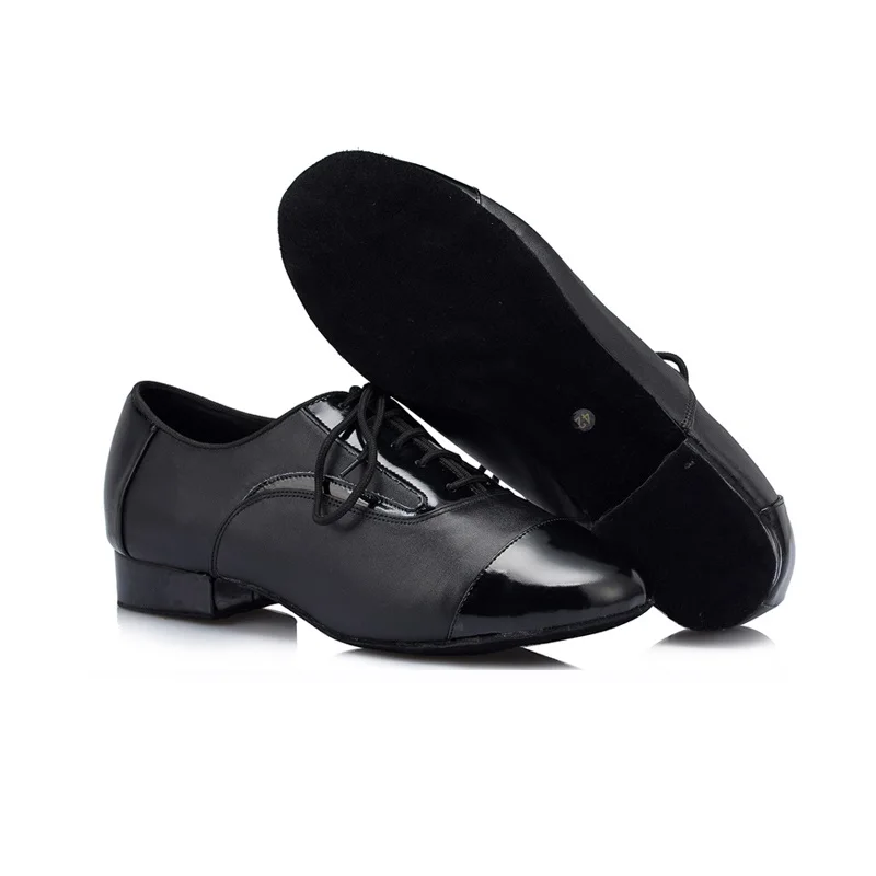 Adult Latin Dance Shoes Men's Modern Dance Shoes Outdoor Soft Sole Square Ballroom Dance Genuine Leather Sneakers Large Size