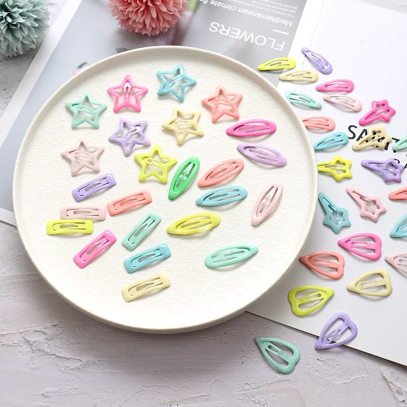 10pcs Snap Hair Clips for Girls Clip Pins BB Hairpins Color Metal Barrettes Baby Children Women Styling Accessories | Детская одежда и