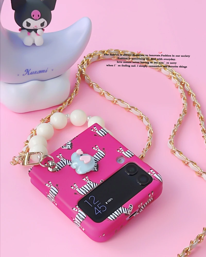 

For Samsung Galaxy Z Flip 4 Fashion Case Cure Elephant and Zebra Phone Case for Samsung Z Flip 4 3 Soft Silicone Cover