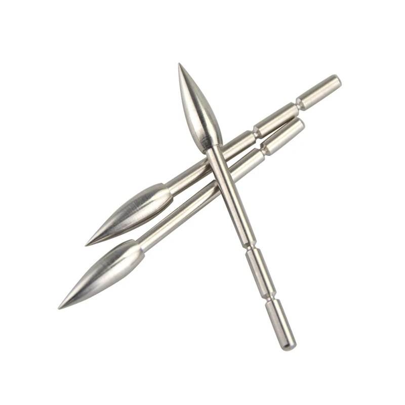 Archery arrowhead 6/12/24Pcs 3.2mm Arrowhead 80 100 120 Grains for ID 3.2mm Arrow Shaft Stainless Steel Target Point