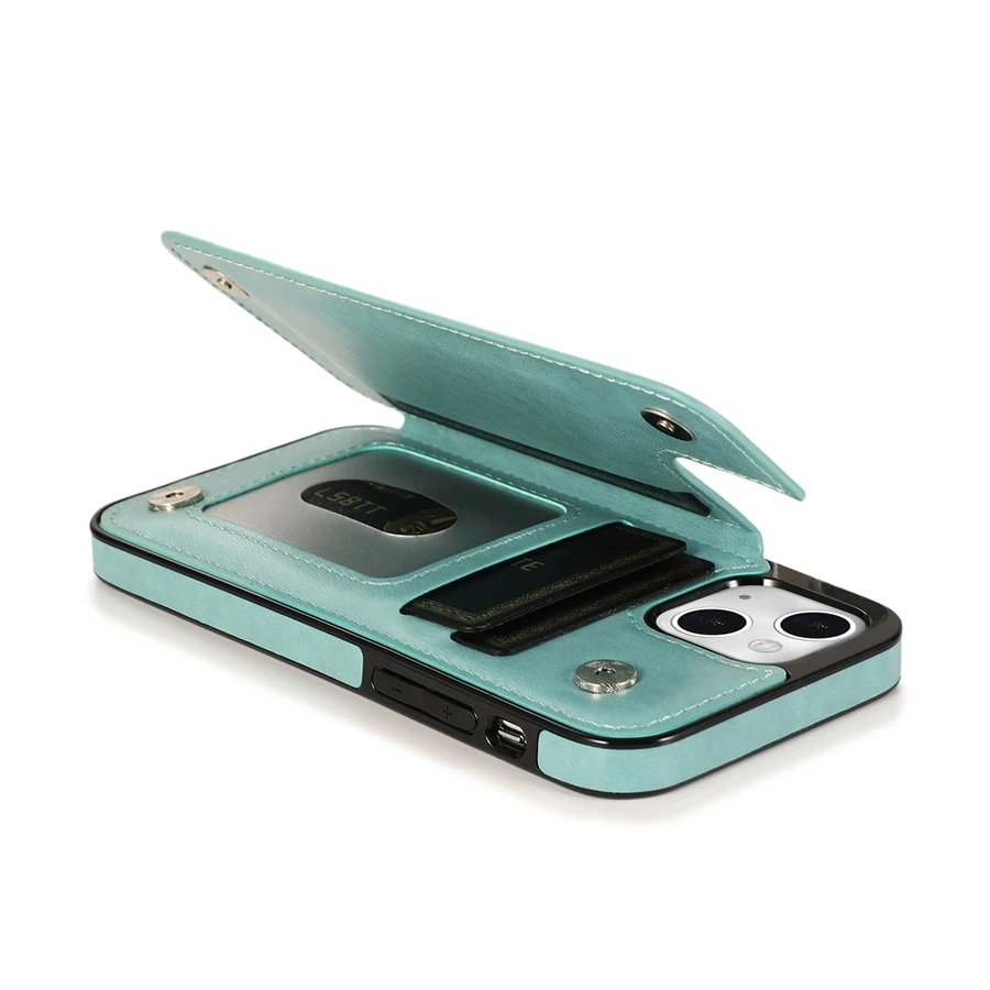 Wallet Datura Double Buckle Magnetic Flip Leather Case For iPhone 15 Pro Max 14 Plus 13 Mini 12 11 SE 2022 X XS XR 8 7 6 6s