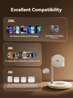 Joyroom Qi2 Magnetic Charging Station for Apple Fast Wireless Charger for iPhone 17 16 15 Pro Max for iWatch for AirPods JR-W23 - Image 4