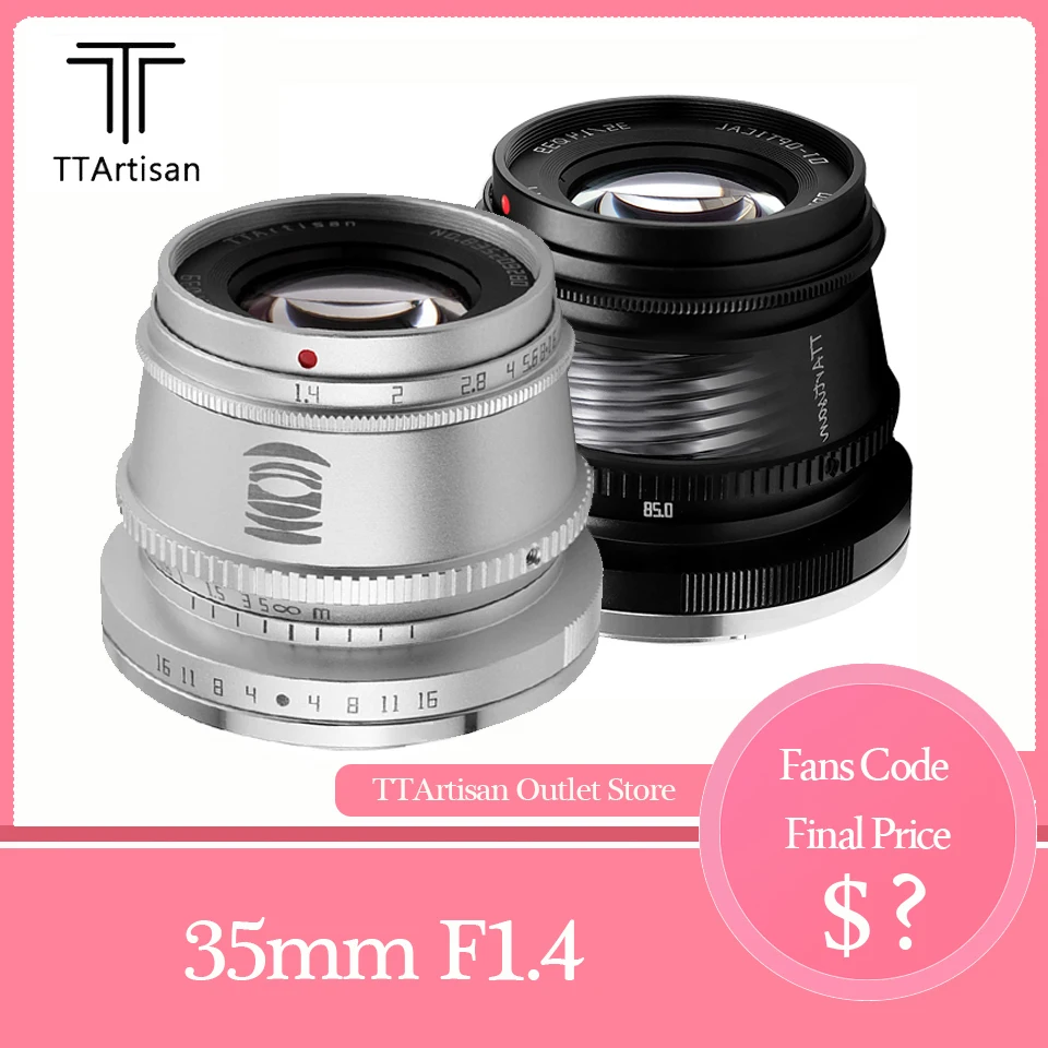 TTArtisan 35mm F1.4 APS C MF Large Aperture Macro Lens for Mirrorless