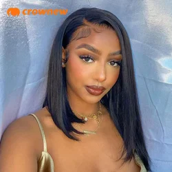 Bob Hair Wig Human Hair Straight Frontal Wig Human Hair 13X4 Hd Lace Frontal Wigs Glueless Preplucked Human Wigs Ready To Go
