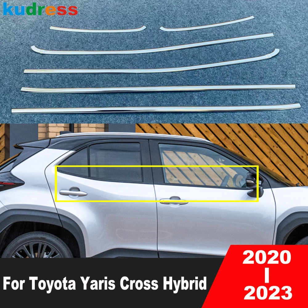 Davanzale Inferiore Della Finestra Trim Per Toyota Yaris Cross Hybrid 2020 2021 Chrome Windows Frame Moulding Strips Accessori Per Auto