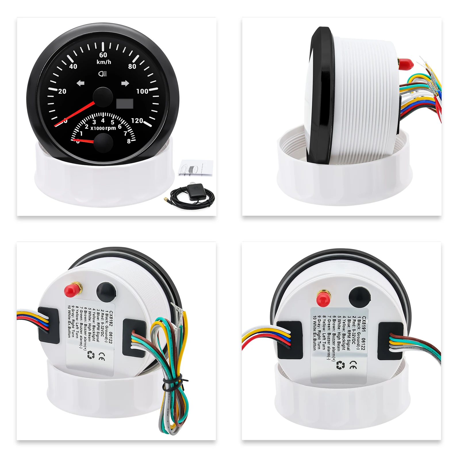 12v Car Gps Speedometer for Moto Car Truck Boat 9-32V 8000RPM Tachometer 120 200 KM/H MPH 52mm Digital Gps Speedometer