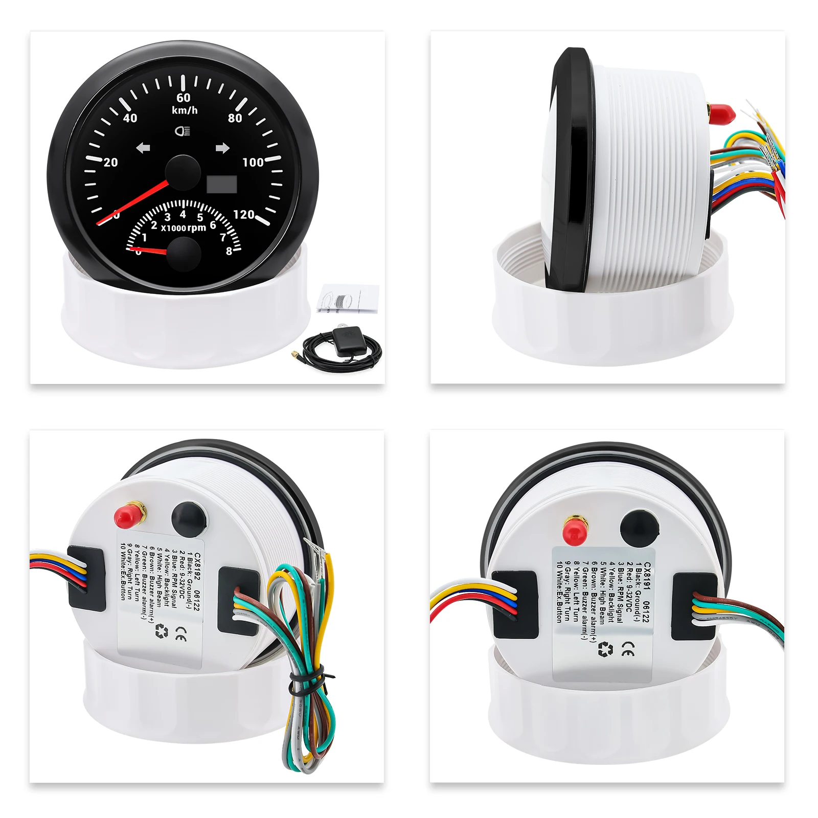 12v Auto Gps Tacho für Moto Auto Lkw Boot 9-32V 8000RPM Drehzahlmesser 120 200 KM/H MPH 52mm Digitale Gps Tacho