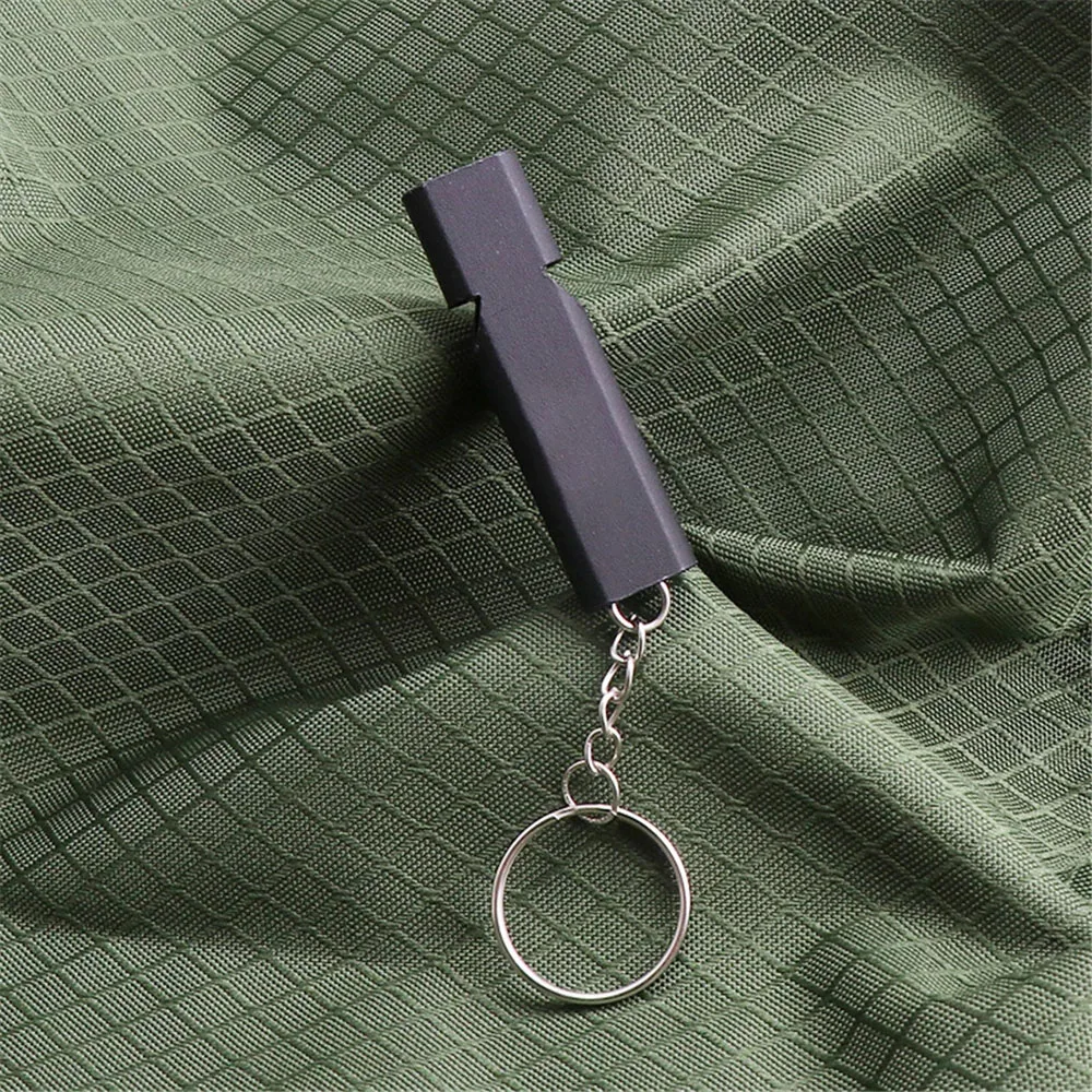 Dual-tube Outdoor Camping Survival Whistle 120 Decibels Multifunctional Stainless Steel Emergency Whistle Portable EDC Tool
