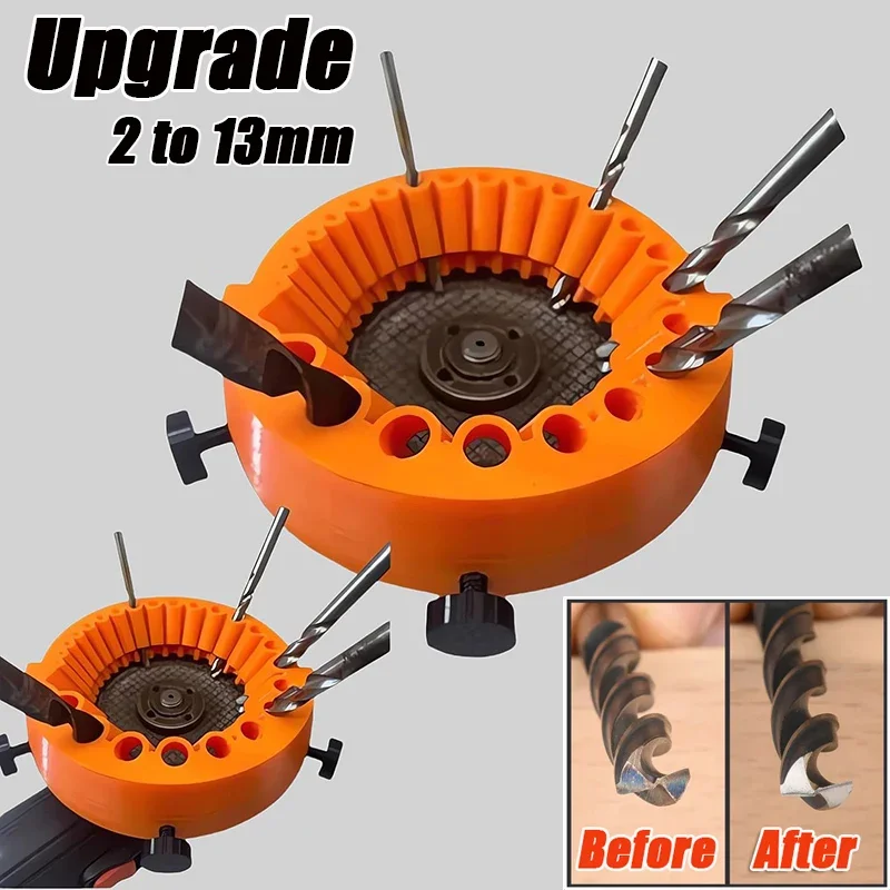 Upgrade 118 Degree Angle Grinder Drill Bit Sharpener Power Drill Bit Grinding Tool for 2-13mm Drill Bits Powered Tool Part