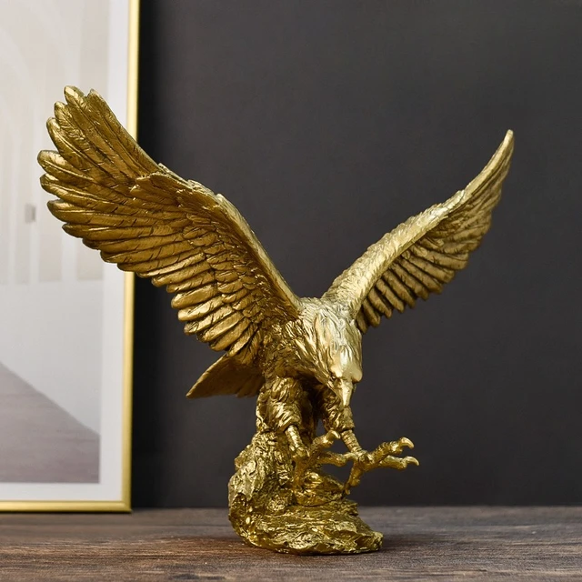 Statue d'aigle en résine abstraite moderne, 1 pièce, créature ailée majestueuse, détails complexes, décoration de salon et de bureau, cadeau 18.5cm 5