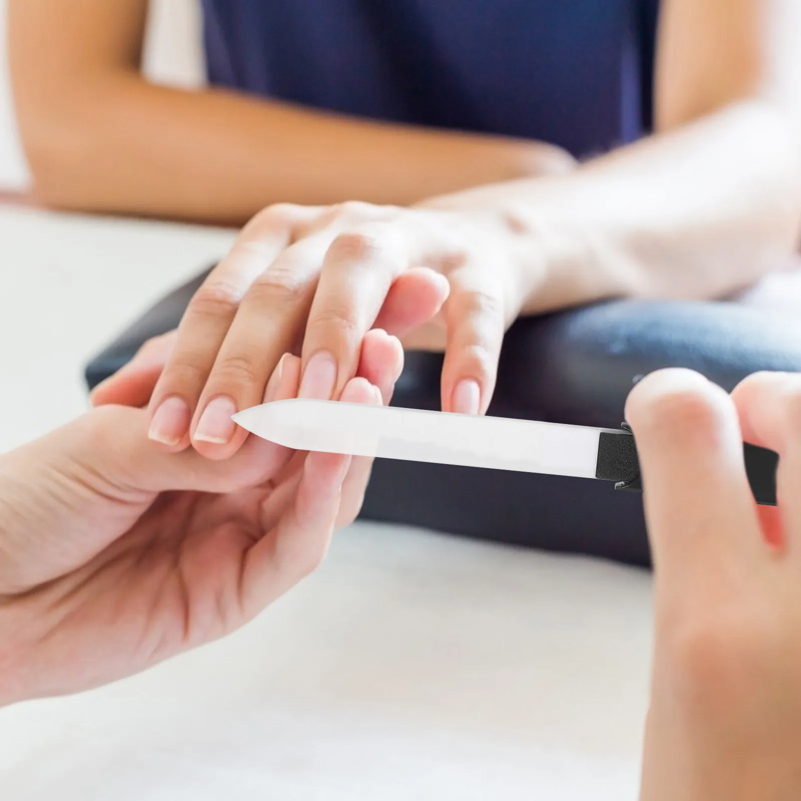 6개들이 유리 네일 파일 세트, 자연스러운 손톱을 위한 부드러운 모서리 네일 쉐이퍼, 휴대용 페디큐어 매니큐어 키트, 이동 중 사용하기 좋은 소형 사이즈