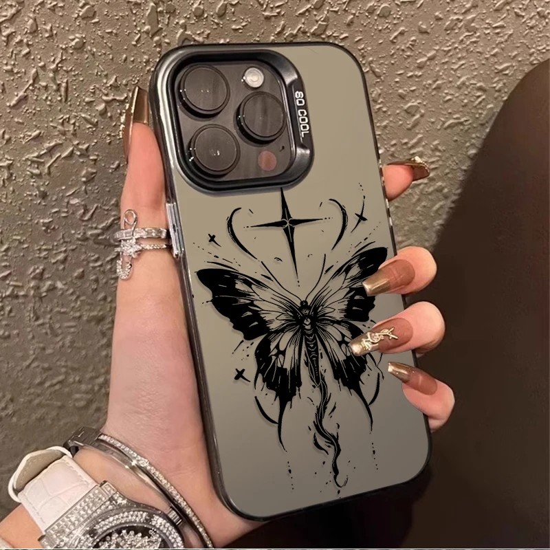 Black Graffiti Butterfly Shockproof Phone Case