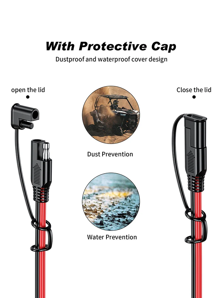Car Extension Cable Quick Connect Harness Battery Charging Cable SAE To SAE 12V-36V Solar Auto Battery Power Connector car battery cable