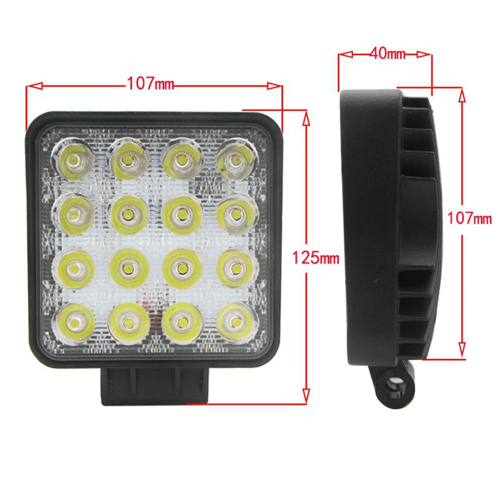 48W 6000k LED Spot Beam Square Work Lights Lamp Tractor SUV Truck 4WD 12V 24V