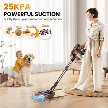 INSE V770 Cordless Stick Vacuum Cleaner, 25Kpa 6-in-1 Lightweight Handheld Vacuum