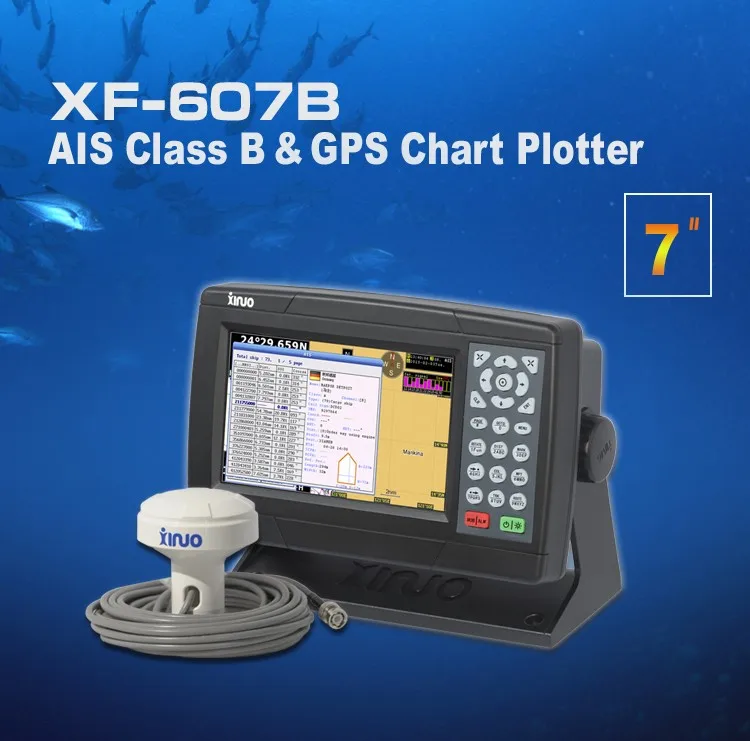 xinuo XF-607B 7-Inch Marine electronics maritime navigation communication GNSS GPS chart plotter class b AIS transponder combo
