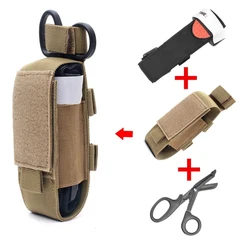 Tactical First Aid Bag Molle Storage Trauma Medical Shearing Bag Tactical Tourniquet Bracket Bag Flashlight Sleeve