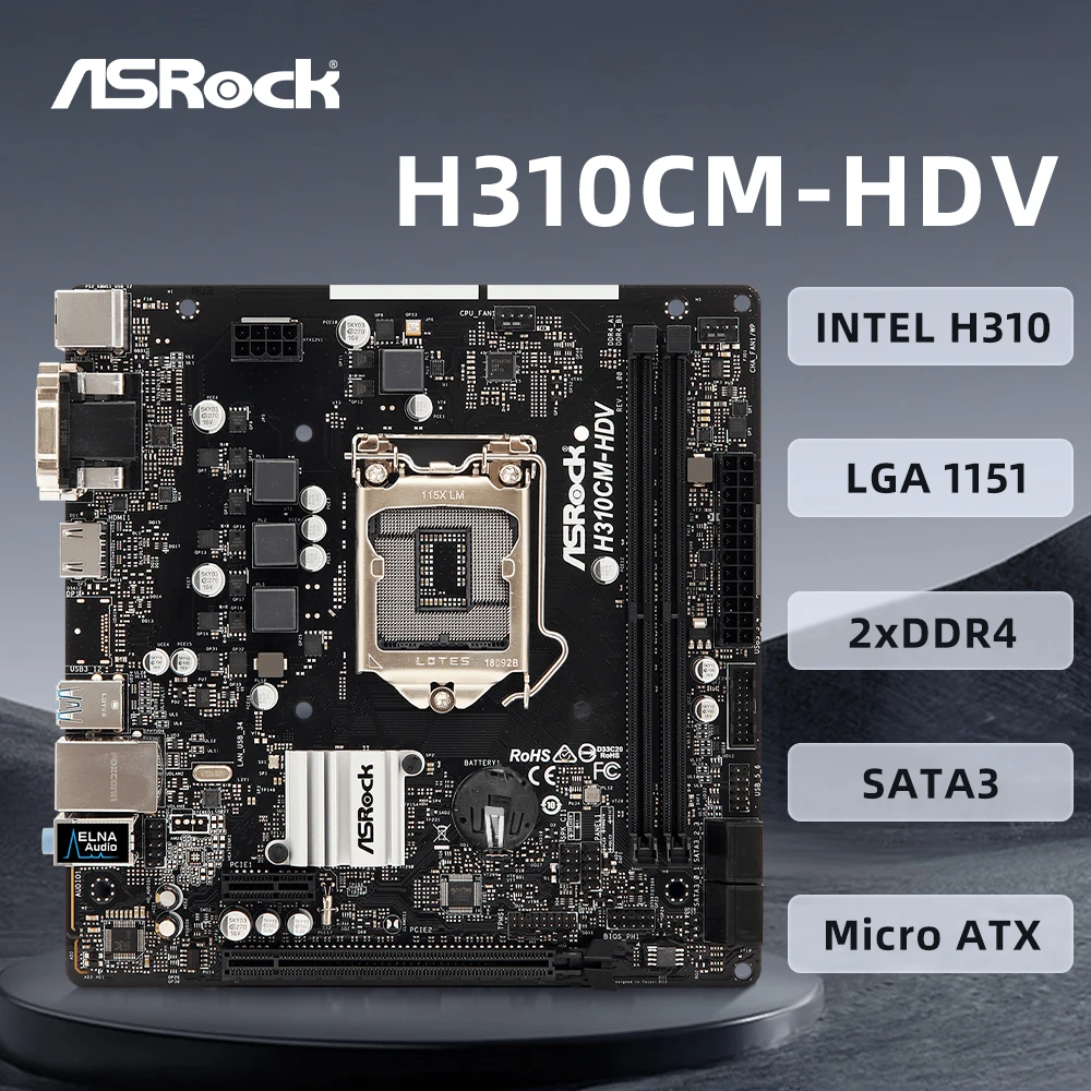 マザーボード ASROCK H310M Intel Core i5 9500 ASRock > H310M-ITX/ac
